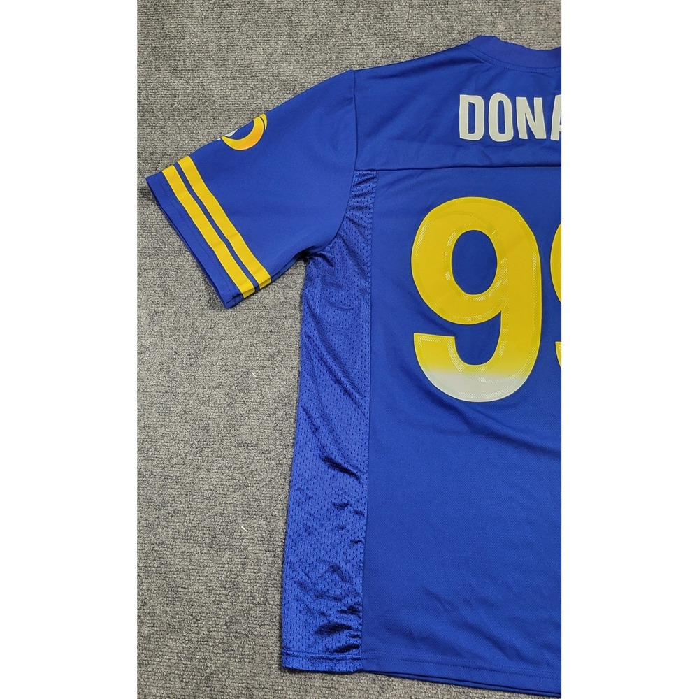 Los Angeles Rams Aaron Donald #99 NFL Team Apparel Blue Jersey Men's Size Medium - Picture 10 of 14